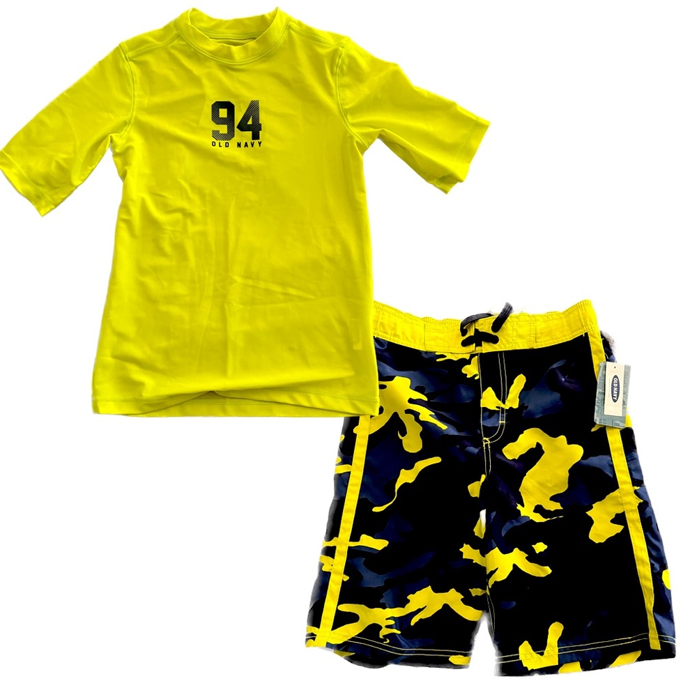 Old Navy Camo Swim Set boy size 10-12